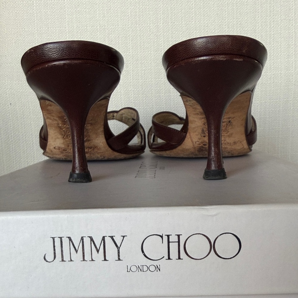 Jimmy Choo Dark Brown Leather Heels - Picture 3 of 3